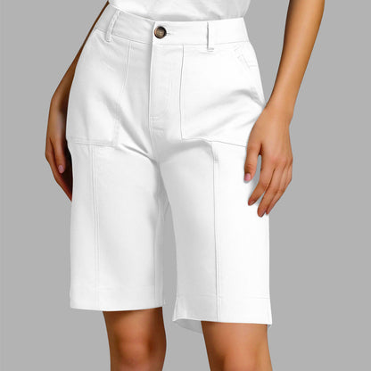 Women's Solid Color Casual Shorts