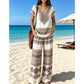 👗 49 % RABATT I BEGRENSET TID! ✨ Sett med mønstret topp og bukser for damer – boho-mønstre, avslappet passform, perfekt til ferien 🌴