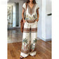 👗 49 % RABATT I BEGRENSET TID! ✨ Sett med mønstret topp og bukser for damer – boho-mønstre, avslappet passform, perfekt til ferien 🌴