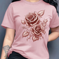 Dame Elegant Rose Grafisk Print T-Skjorte