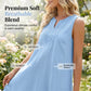👗 BEGRENSET TILBUD – 49% RABATT! 💥Pustende sommerkjole til hverdagsbruk – myk blanding, brodert V-hals og rynkefritt stoff