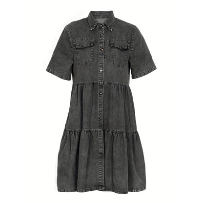 Dame Elegant Sommer Denimkjole