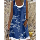 Dame Faux Todelt Denim Print Kjole