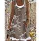 Dame Faux Todelt Denim Print Kjole