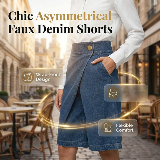 Women's Asymmetrical Wide-Leg Shorts