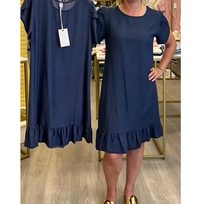 👗✨ Elegant vasket denimkjole – uanstrengt eleganse til hverdagen 💙