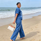 Dame casual denim topp og bukse-sett