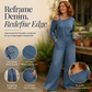 Dame asymmetrisk off-shoulder denim jumpsuit