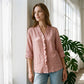 👚✨Casual damebluse med V-hals og volangkant – Enkel og feminin stil til hverdags🌸