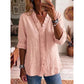 👚✨Casual damebluse med V-hals og volangkant – Enkel og feminin stil til hverdags🌸