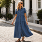 👗✨ Dame vintage denim maxikjole – uanstrengt chic til hverdagen 🔥