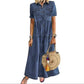 👗✨ Dame vintage denim maxikjole – uanstrengt chic til hverdagen 🔥