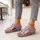 Women's Retro Hollow Wedge Slide Sandals