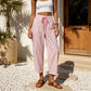 Dame stripete cropped loungebukser
