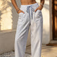 Dame stripete cropped loungebukser