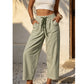 Dame stripete cropped loungebukser