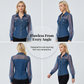 Dame mesh patchwork denimtopp