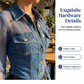 Dame mesh patchwork denimtopp
