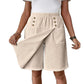 Knelengde asymmetrisk omslagsshort for kvinner