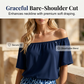 Dame 2-delt sett med off-shoulder topp og gradient leopardmønster