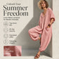 Løs sommerjumpsuit med V-hals for kvinner