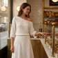 Sett med off-shoulder topp og asymmetrisk skjørt for kvinner