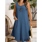 🔥 NYHET + 49 % rabatt + Over 50 000 solgte eksemplarer 🔥 Uformell, ermeløs kjole med volanger for damer