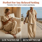 Loungewear-sett for kvinner med V-hals topp og vide bukser