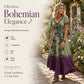 Vintage maxi-kjole med V-hals og blomstermønster for kvinner