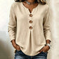 Women's Elegant V-Neck Top with Buttons