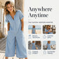 Uformell jumpsuit med korte ermer og vide ben for kvinner