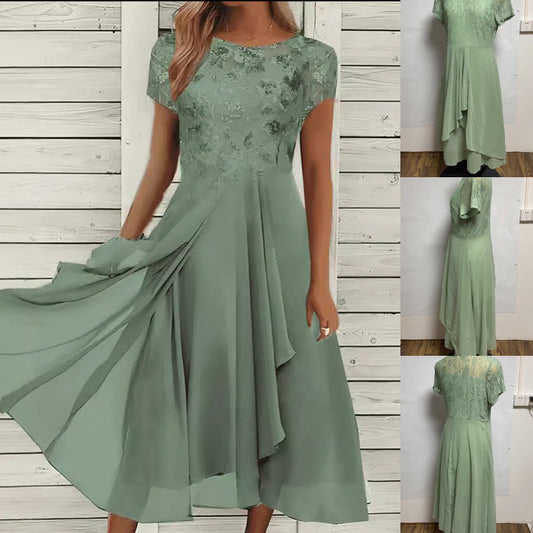 Elegant kjole med rund hals til damer
