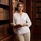 Casual bluse for kvinner med V-hals og 3/4-ermer