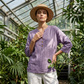 Casual bluse for kvinner med V-hals og 3/4-ermer