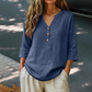 Casual bluse for kvinner med V-hals og 3/4-ermer
