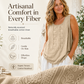 Broderte tanktopper med rund hals for kvinner