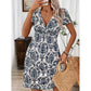 Women's Sleeveless V-Neck Waist Pleated Dress