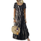 Løs fritidskjole for kvinner med tie-dye-mønster