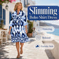 Women Loose Print Short Dress Ruffle Hem Casual V-Neck Tunic