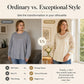 ⌛Tidsbegrenset tilbud – Elegant topp med blonder og lappeteppe-design for damer