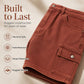 Cargo-shorts i denim med løs passform for kvinner