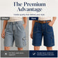 Cargo-shorts i denim med løs passform for kvinner