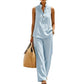 Women's Loose Sleeveless Top & Pants 2-Piece Set 