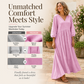 Women's V-Neck Pleated Maxi Dress