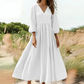 Women's V-Neck Pleated Maxi Dress
