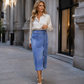 Women's Vintage Side-Tie Wrap Denim Skirt