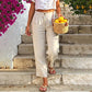 Women's Cotton Linen Straight Leg Pants