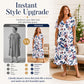 ☀️👗Toppvalg – Uformell midikjole med blomstermønster og V-hals – mykt fall og romantisk mønster