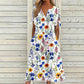 ☀️👗Toppvalg – Uformell midikjole med blomstermønster og V-hals – mykt fall og romantisk mønster