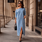 Off-shoulder dongerikjole for kvinner